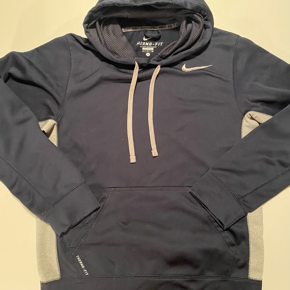 Nike Therma-Fit Navy and Gray Men's Hoodie